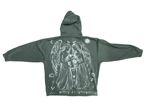 "ANGEL GRIT" : 2026 CUSTOM BLEACH HOODIE MENS 3XL