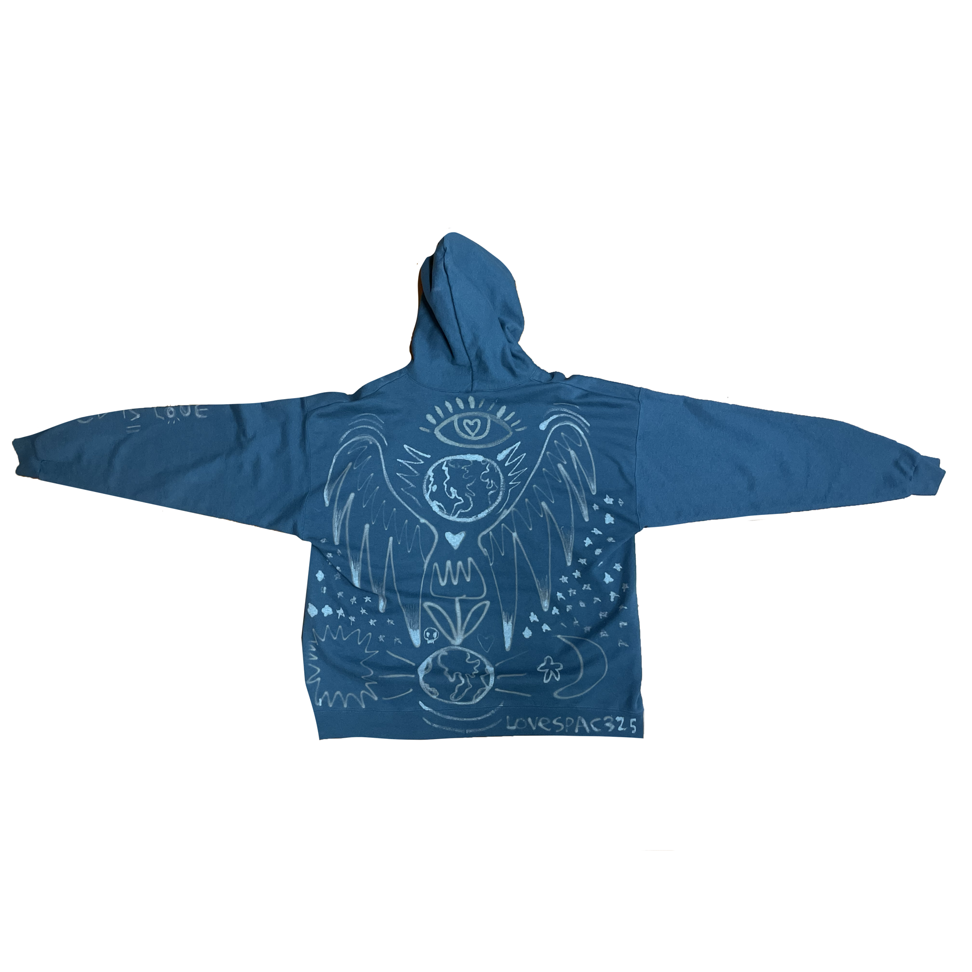 "EFFORTLESS MIRACLES" : 2025 CUSTOM BLEACH HOODIE MENS XL