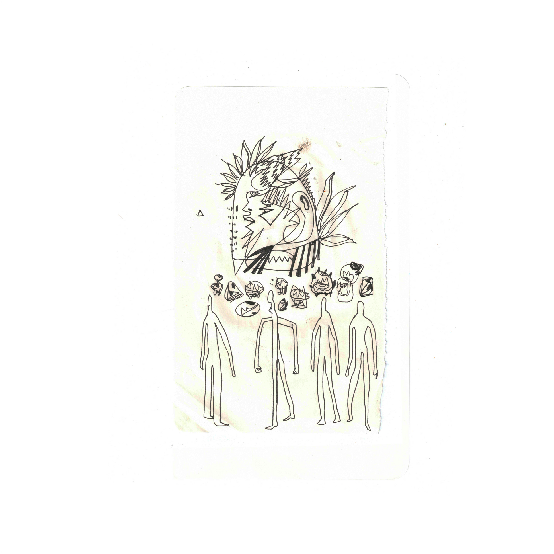 A GOLDEN CAMPFIRE IN PREHISTORY : 2025 Sketchbook Original Artifact